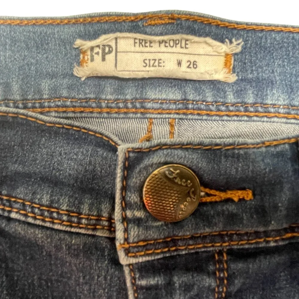 Free People Mid Rise Stretch Skinny Jeans - Picture 3 of 4